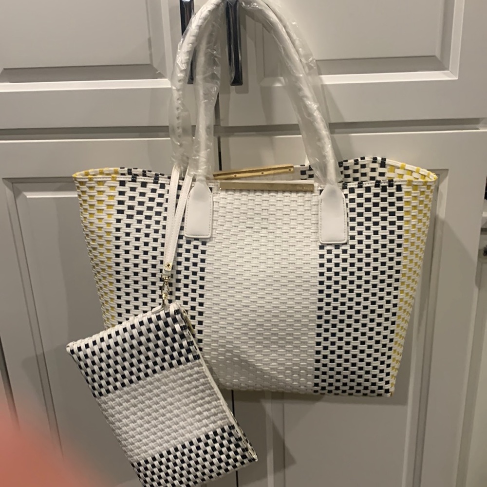 Ted Baker woven tote bag with attached small purse
